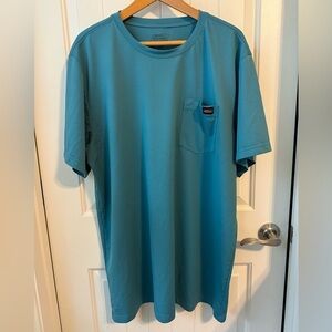 GENUINE DICKIES Men’s 2XLT Caribbean Blue Workwear Front Pocket Short Sleeve Tee